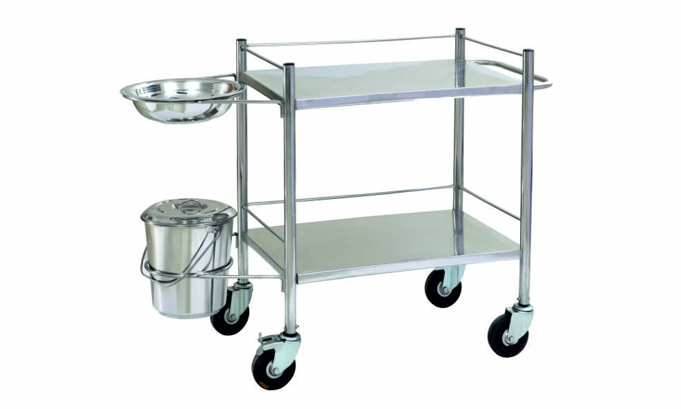 Dressing Trolley with Bowl and Bucket